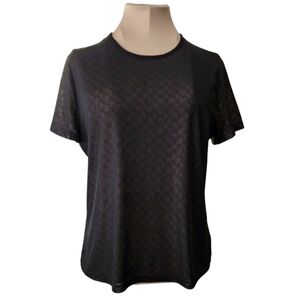 NWT Miaou Anthropologie Mini‎ Tee Stretch Black Logo Top Women's 2XL